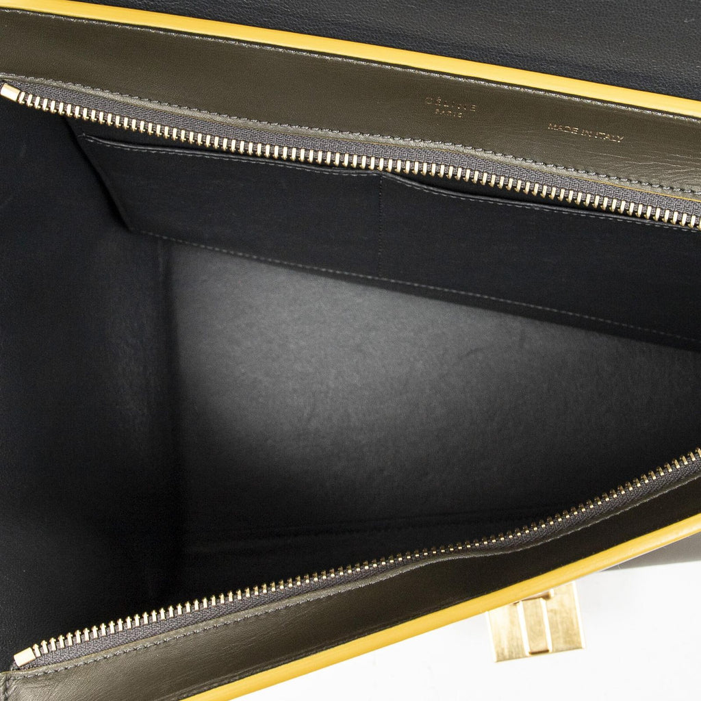 Celine Midi Amtrak Green Yellow Calfskin Leather Messenger — view 9