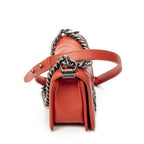 Chanel Small Boy Bag Orange Quilted Blanc Lambskin Leather — view 4