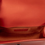 Chanel Small Boy Bag Orange Quilted Blanc Lambskin Leather — view 9