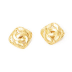 Chanel CC Diamond Clip on Earrings Gold Plated — view 4