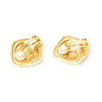Chanel CC Diamond Clip on Earrings Gold Plated — view 2