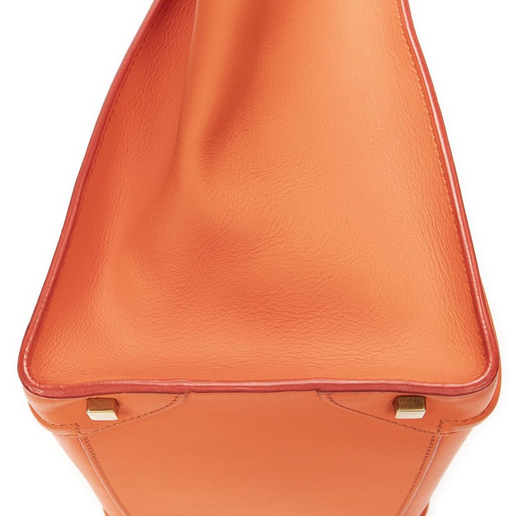 Celine Mini Luggage Orange Calfskin Leather — view 7