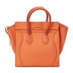 Celine Mini Luggage Orange Calfskin Leather — view 5