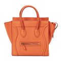 Celine Mini Luggage Orange Calfskin Leather
