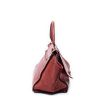 Celine Midi Trapeze Red Gray Calfskin Leather Messenger — view 3