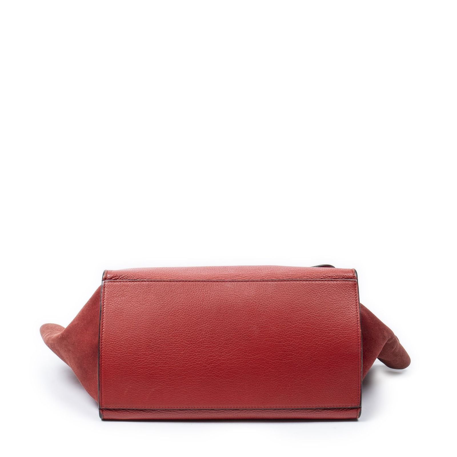 Celine Midi Trapeze Red Gray Calfskin Leather Messenger — view 6