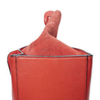 Celine Midi Trapeze Red Gray Calfskin Leather Messenger — view 7