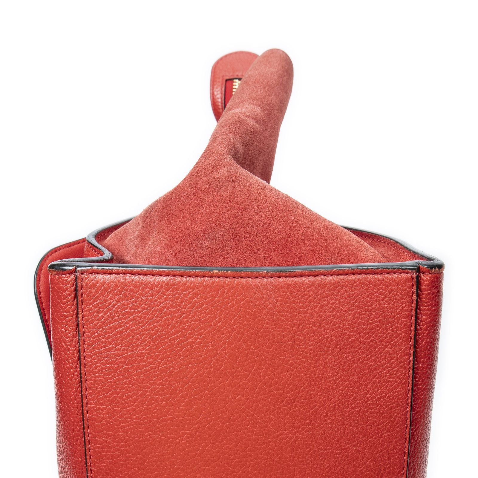 Celine Midi Trapeze Red Gray Calfskin Leather Messenger — view 7