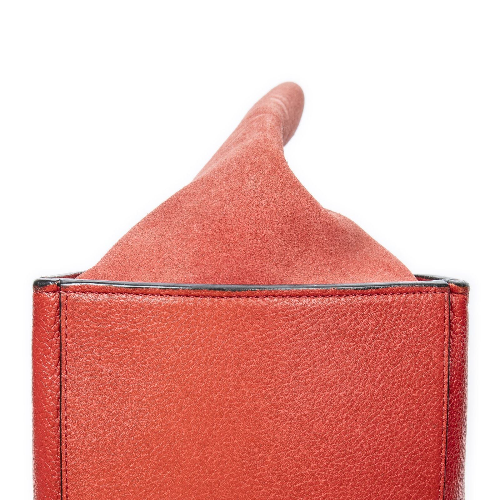 Celine Midi Trapeze Red Gray Calfskin Leather Messenger — view 8