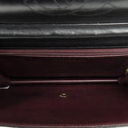 Chanel Vintage Pushlock Straight Flap Black Quilted Lambskin Leather — view 9