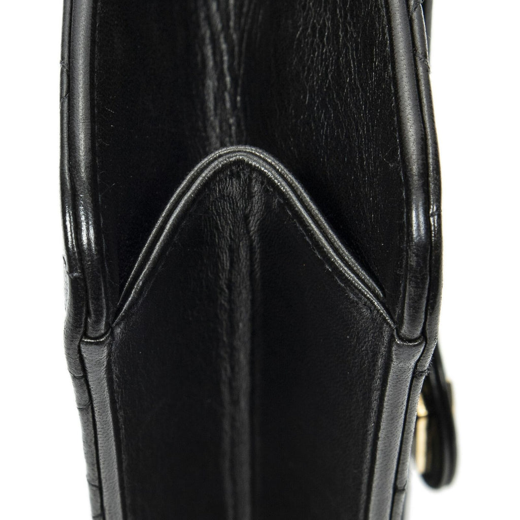 Chanel Vintage Pushlock Straight Flap Black Quilted Lambskin Leather — view 7