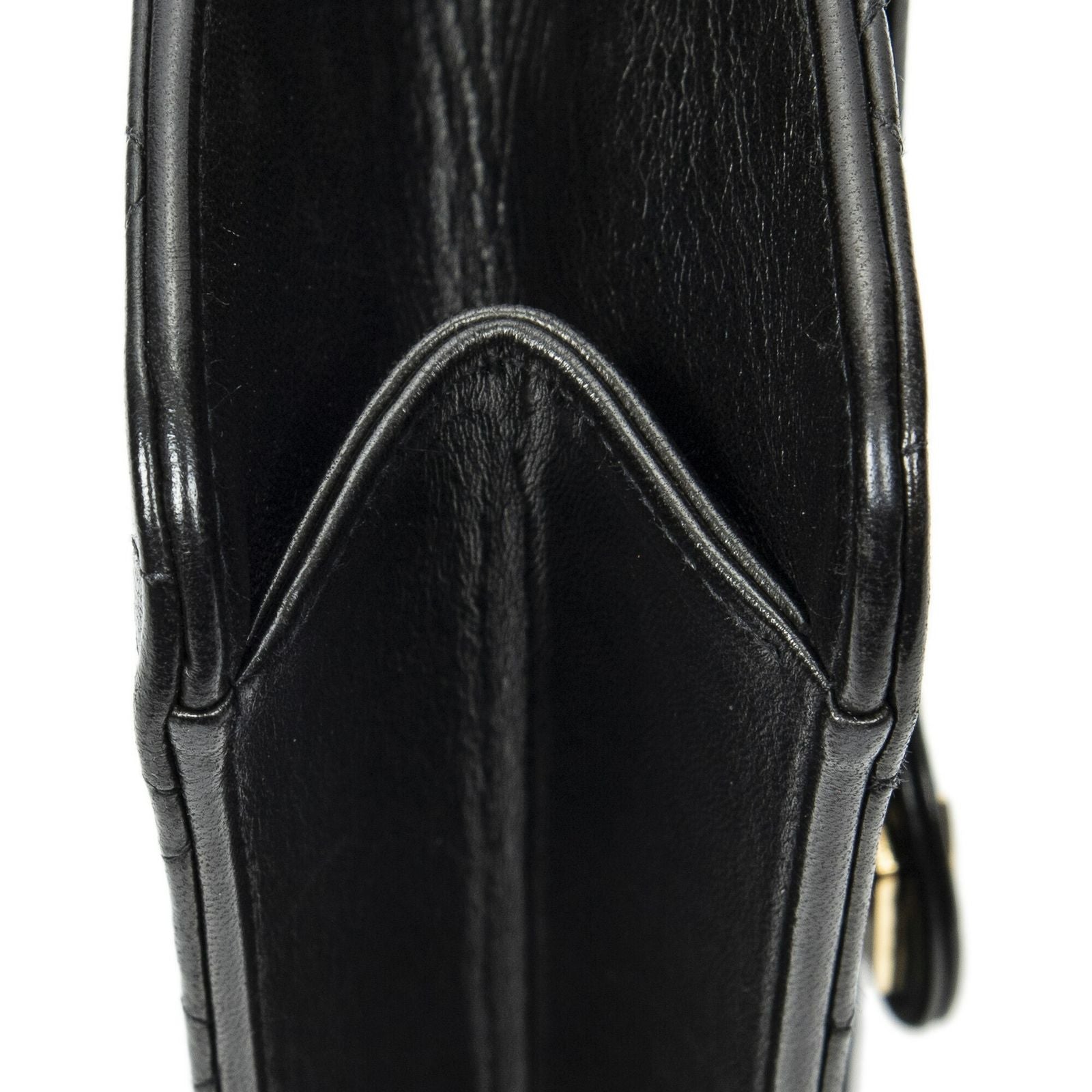 Chanel Vintage Pushlock Straight Flap Black Quilted Lambskin Leather — view 7