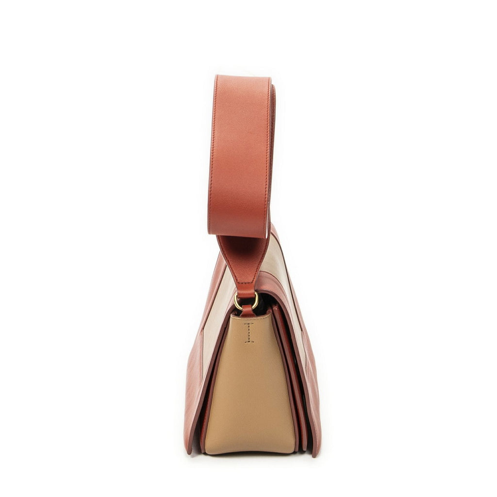 Celine Frame Cross Belt Bag Orange Beige Calfskin Leather — view 4