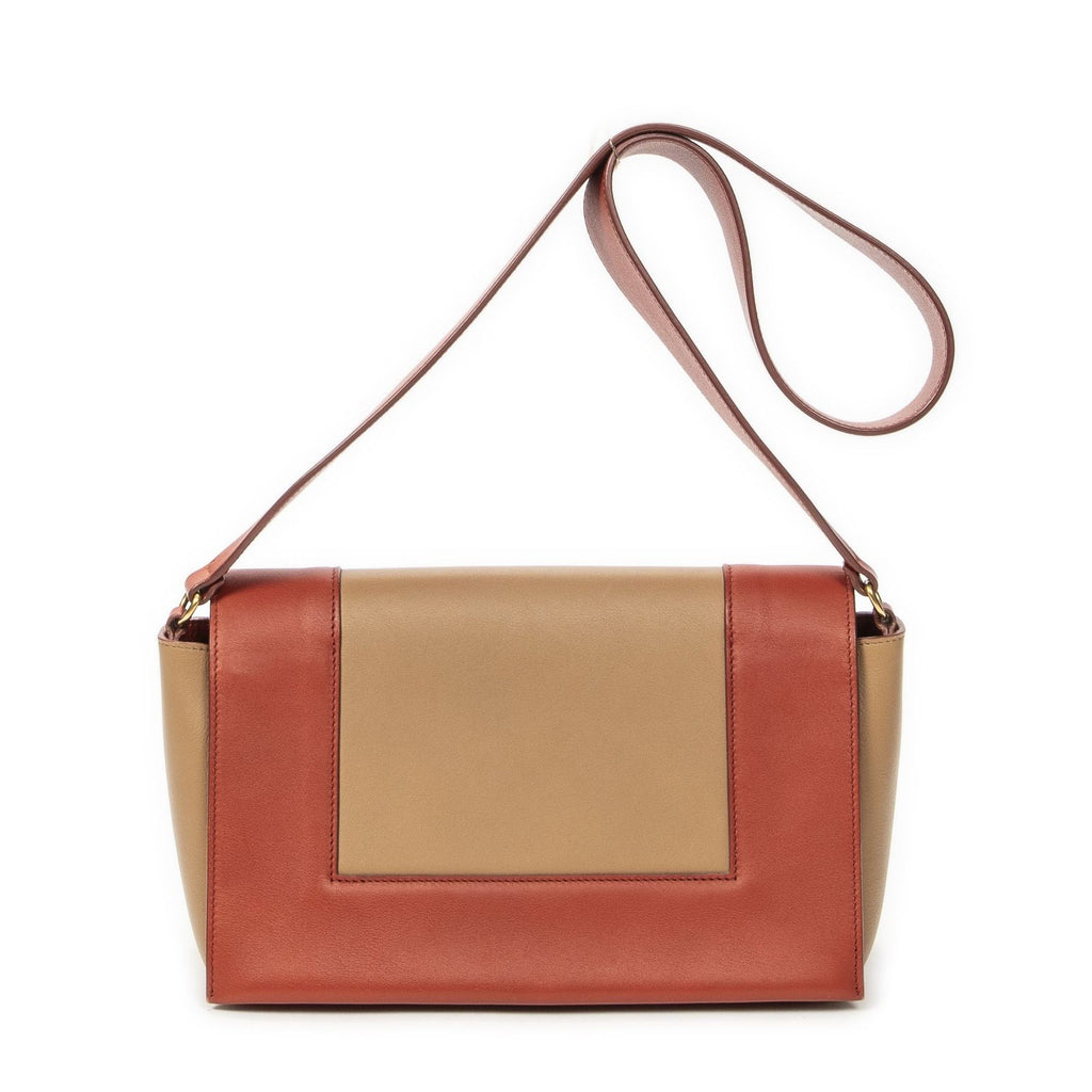 Celine Frame Cross Belt Bag Orange Beige Calfskin Leather — view 5