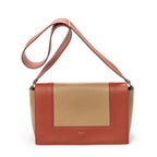 Celine Frame Cross Belt Bag Orange Beige Calfskin Leather