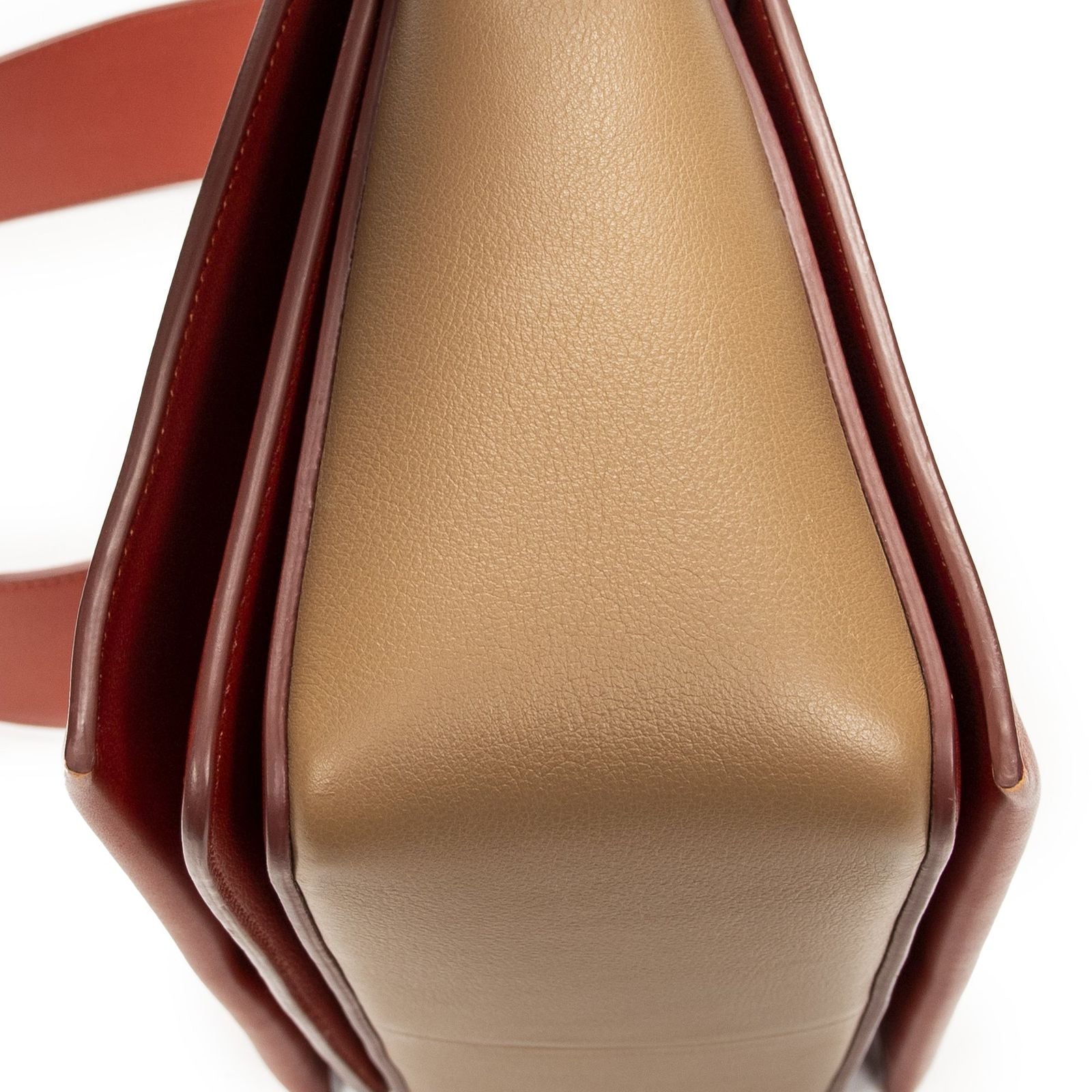 Celine Frame Cross Belt Bag Orange Beige Calfskin Leather — view 8