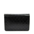 Chanel Vintage Pushlock Straight Flap Black Quilted Lambskin Leather — view 5