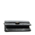 Chanel Vintage Pushlock Straight Flap Black Quilted Lambskin Leather — view 6