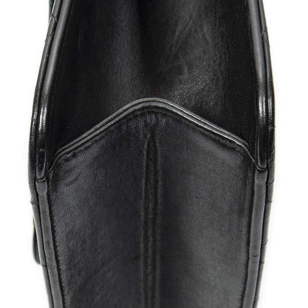 Chanel Vintage Pushlock Straight Flap Black Quilted Lambskin Leather — view 8