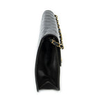 Chanel Vintage Pushlock Straight Flap Black Quilted Lambskin Leather — view 4
