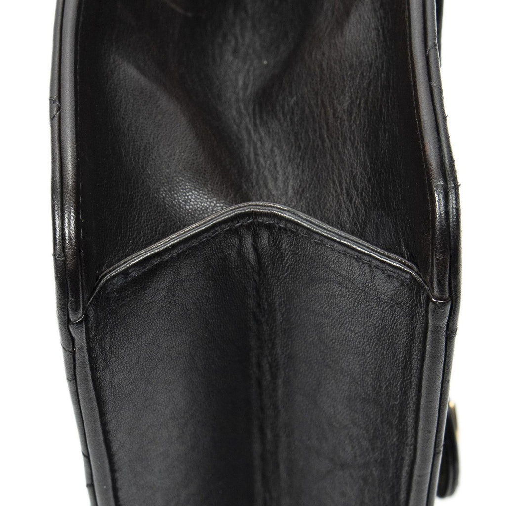 Chanel Vintage Pushlock Straight Flap Black Quilted Lambskin Leather — view 7