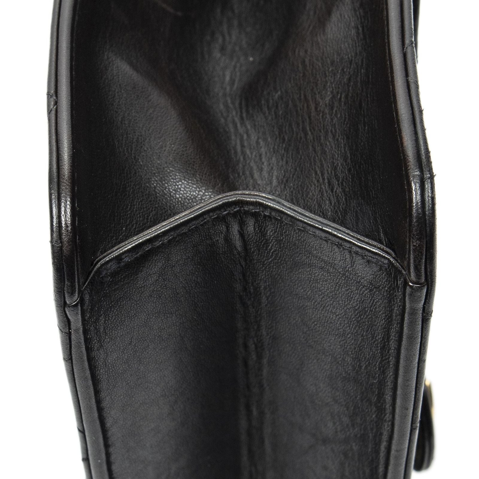 Chanel Vintage Pushlock Straight Flap Black Quilted Lambskin Leather — view 7
