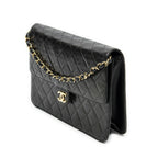 Chanel Vintage Pushlock Straight Flap Black Quilted Lambskin Leather — view 2