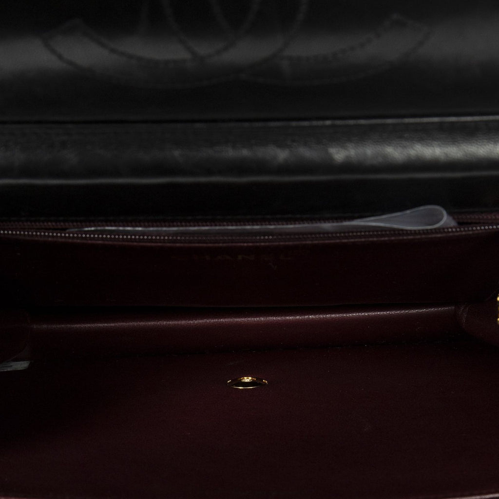 Chanel Vintage Pushlock Straight Flap Black Quilted Lambskin Leather — view 9