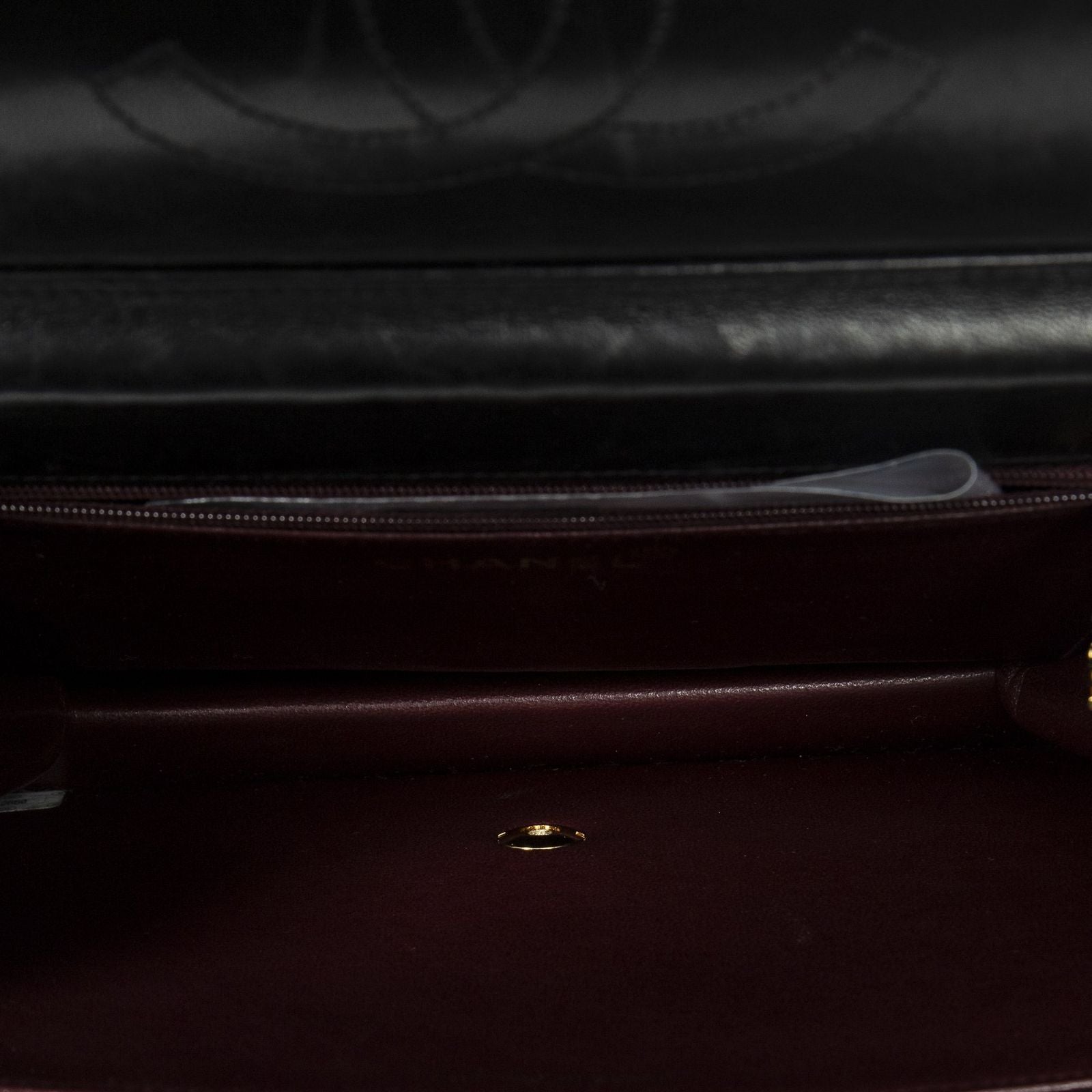 Chanel Vintage Pushlock Straight Flap Black Quilted Lambskin Leather — view 9