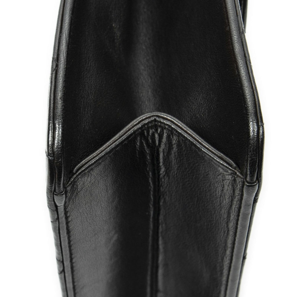 Chanel Vintage Pushlock Straight Flap Black Quilted Lambskin Leather — view 7