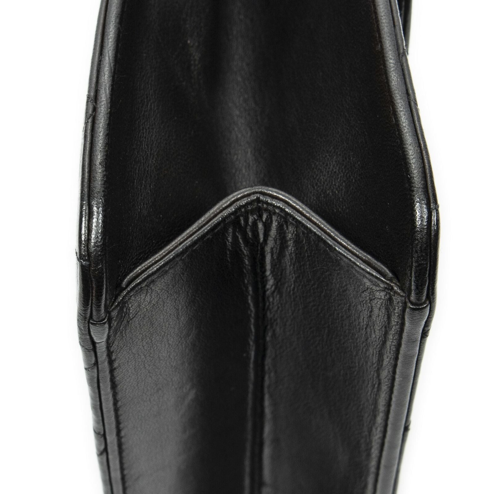 Chanel Vintage Pushlock Straight Flap Black Quilted Lambskin Leather — view 7