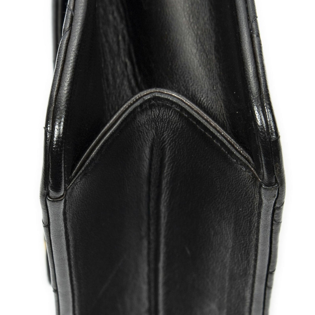 Chanel Vintage Pushlock Straight Flap Black Quilted Lambskin Leather — view 8
