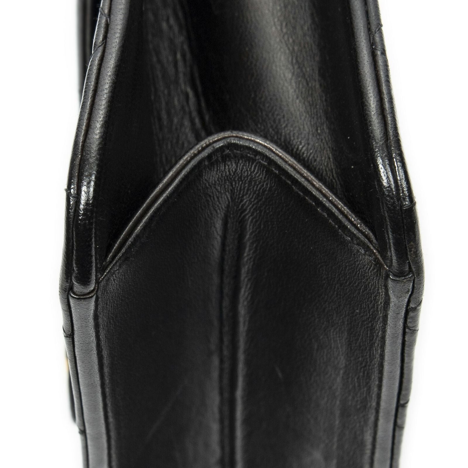Chanel Vintage Pushlock Straight Flap Black Quilted Lambskin Leather — view 8