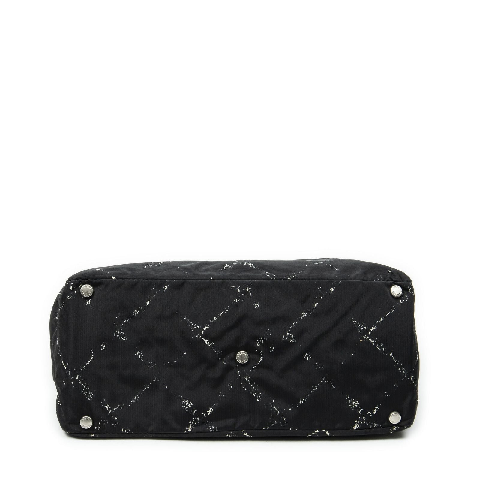 Chanel Small Vintage Travel Line Tote Black Nylon Canvas — view 6