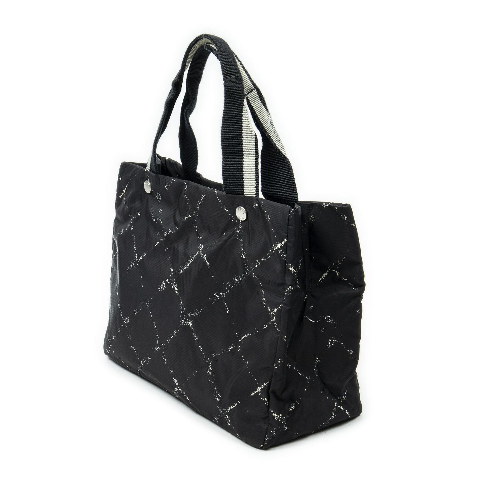 Chanel Small Vintage Travel Line Tote Black Nylon Canvas — view 2