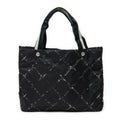 Chanel Small Vintage Travel Line Tote Black Nylon Canvas