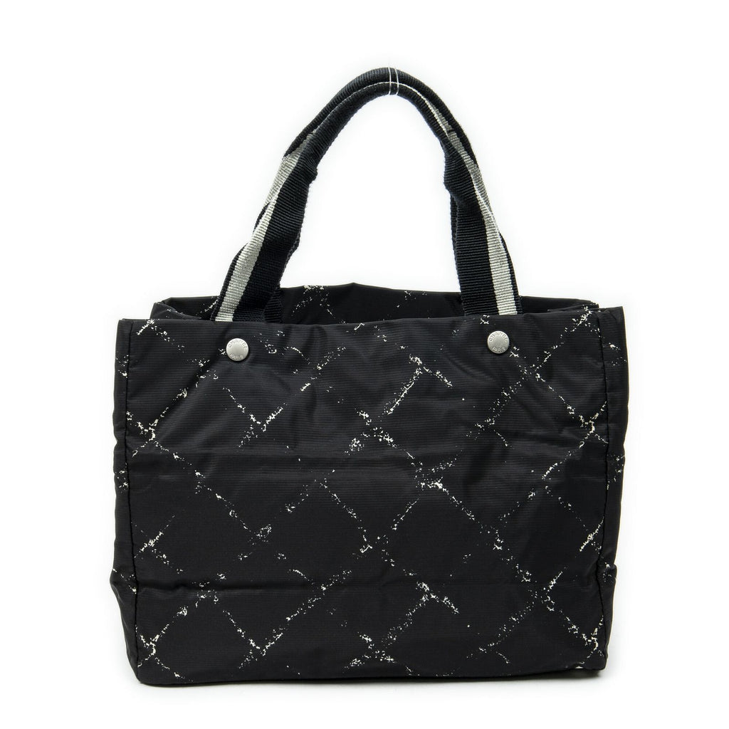 Chanel Small Vintage Travel Line Tote Black Nylon Canvas — view 5