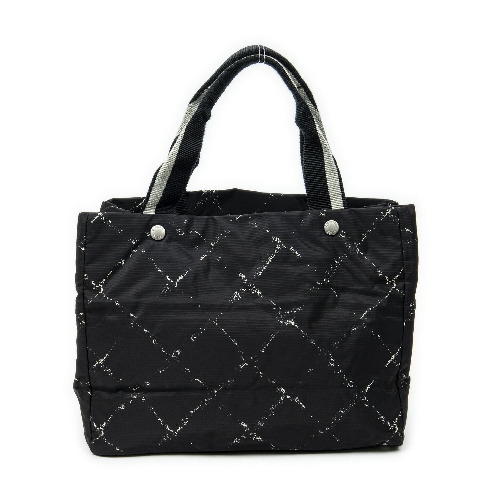 Chanel Small Vintage Travel Line Tote Black Nylon Canvas — view 5