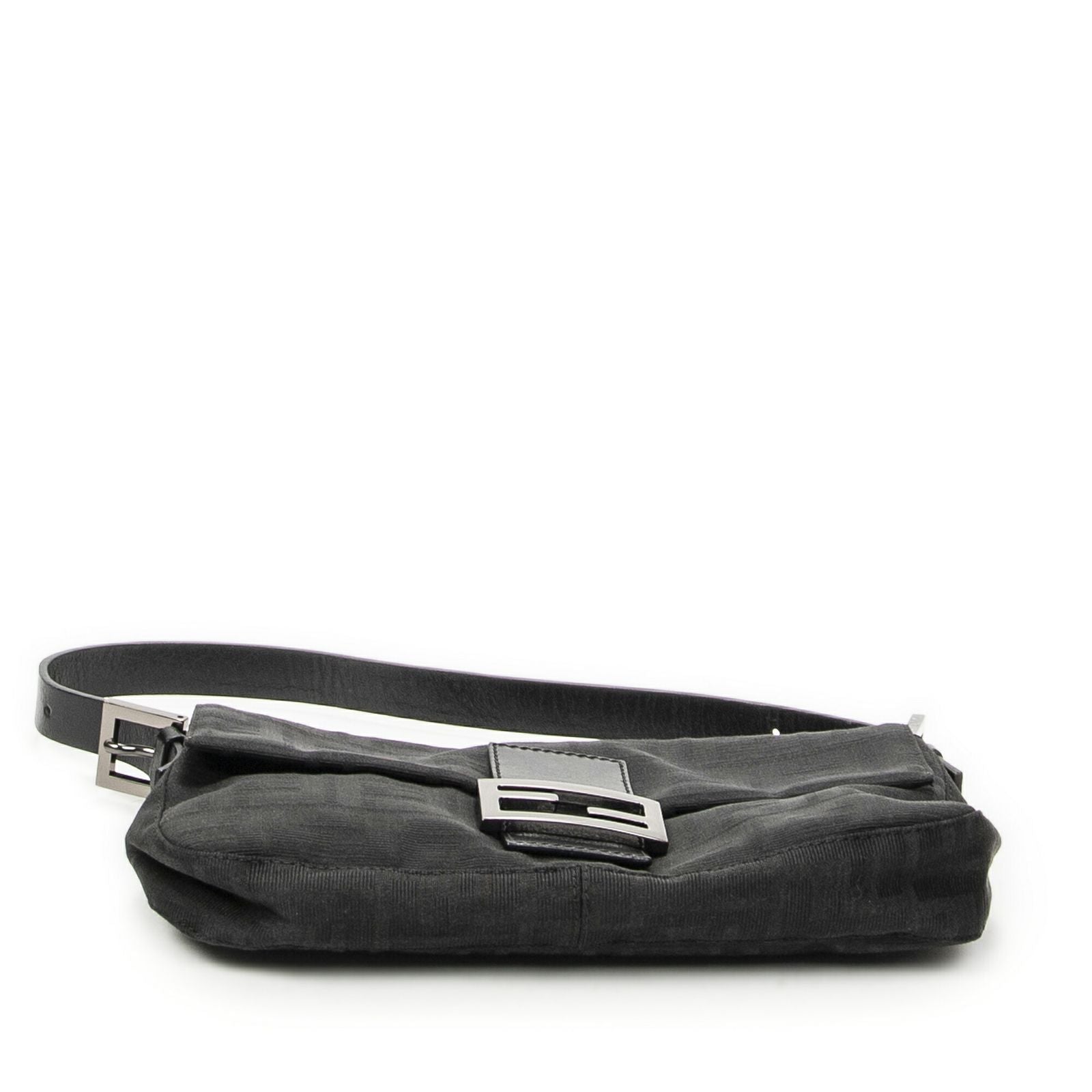 Fendi Baguette Black Zucca Canvas Messenger — view 6