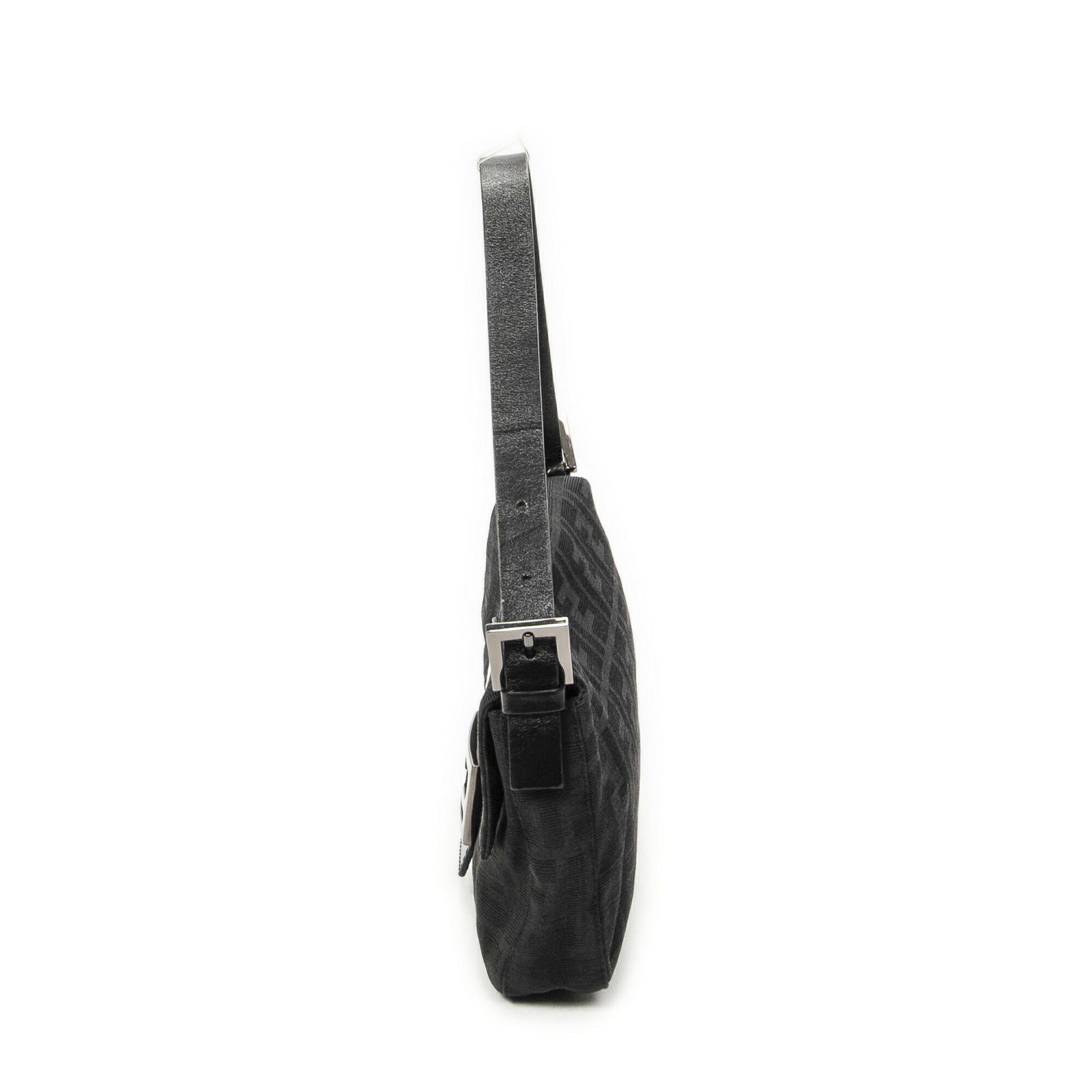 Fendi Baguette Black Zucca Canvas Messenger — view 3
