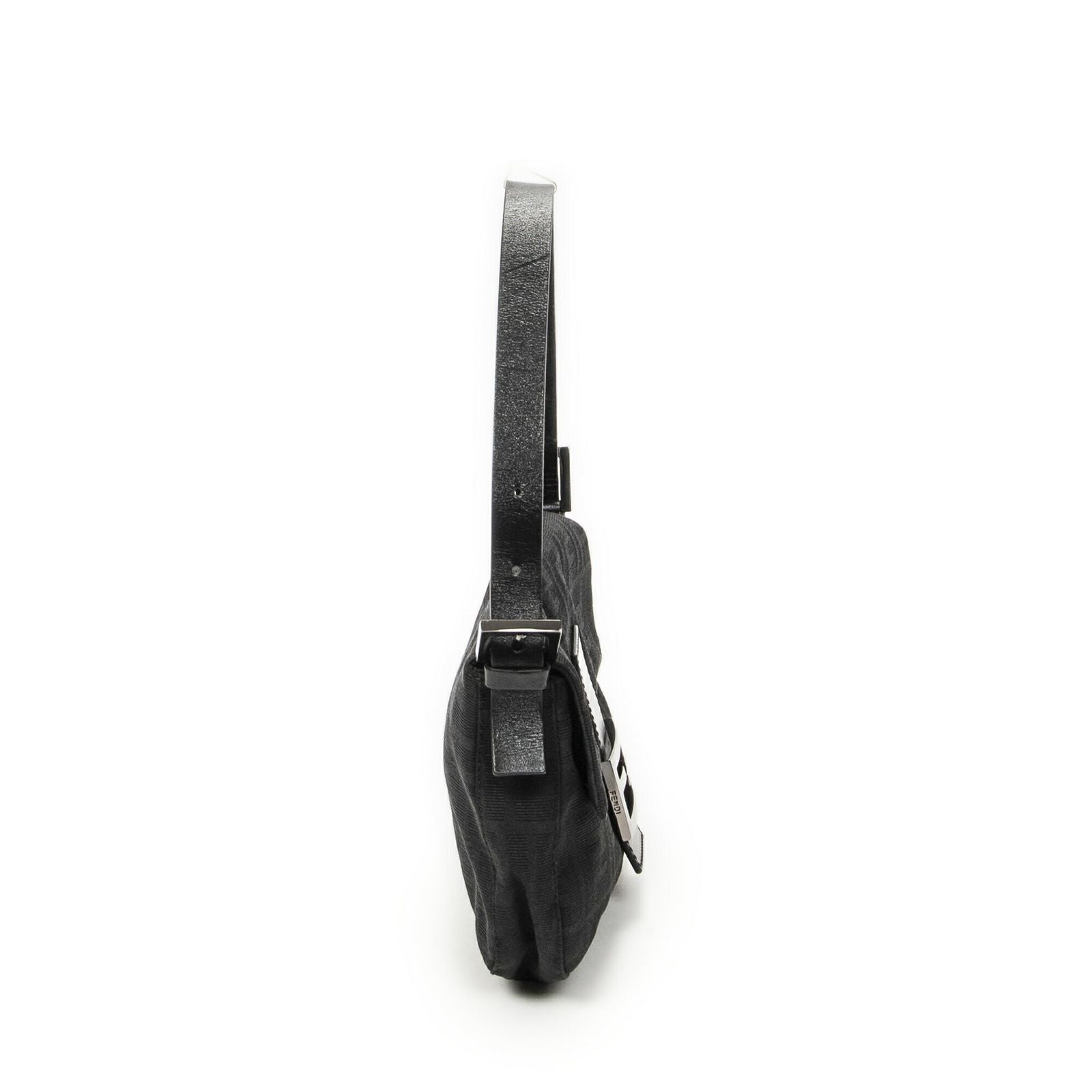 Fendi Baguette Black Zucca Canvas Messenger — view 4
