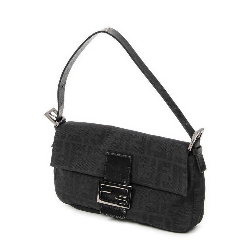 Fendi Baguette Black Zucca Canvas Messenger — view 2
