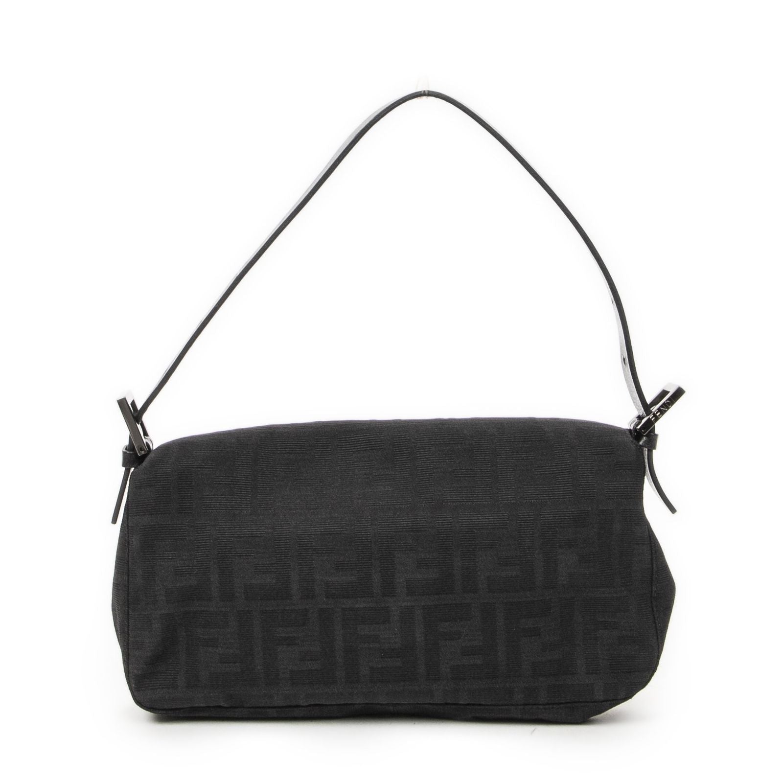 Fendi Baguette Black Zucca Canvas Messenger — view 5