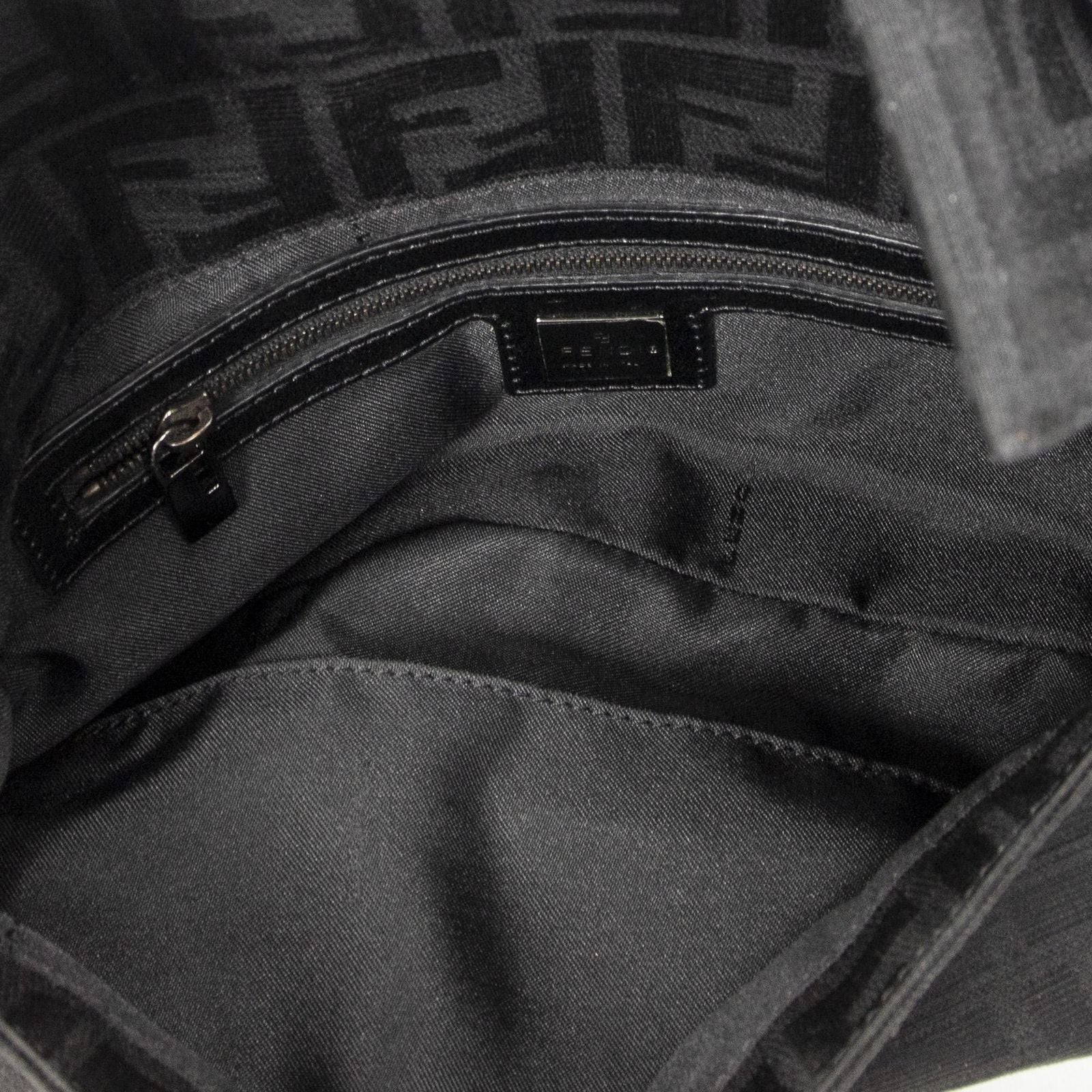 Fendi Baguette Black Zucca Canvas Messenger — view 9