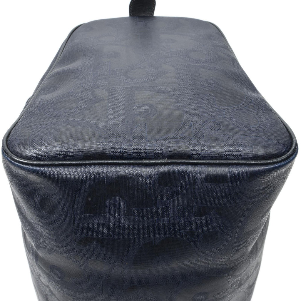 Dior Vintage Travel Boston Navy Trotter Pattern Canvas Shoulder — view 7