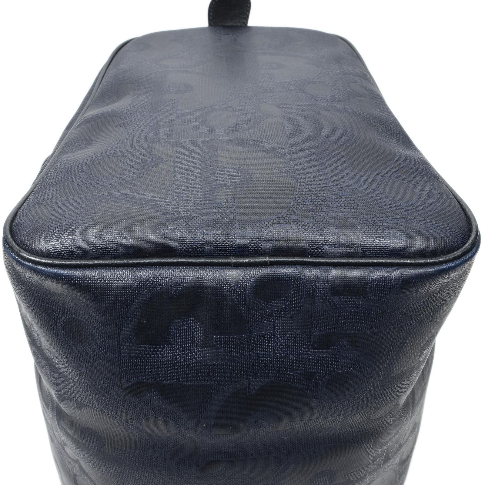 Dior Vintage Travel Boston Navy Trotter Pattern Canvas Shoulder — view 7