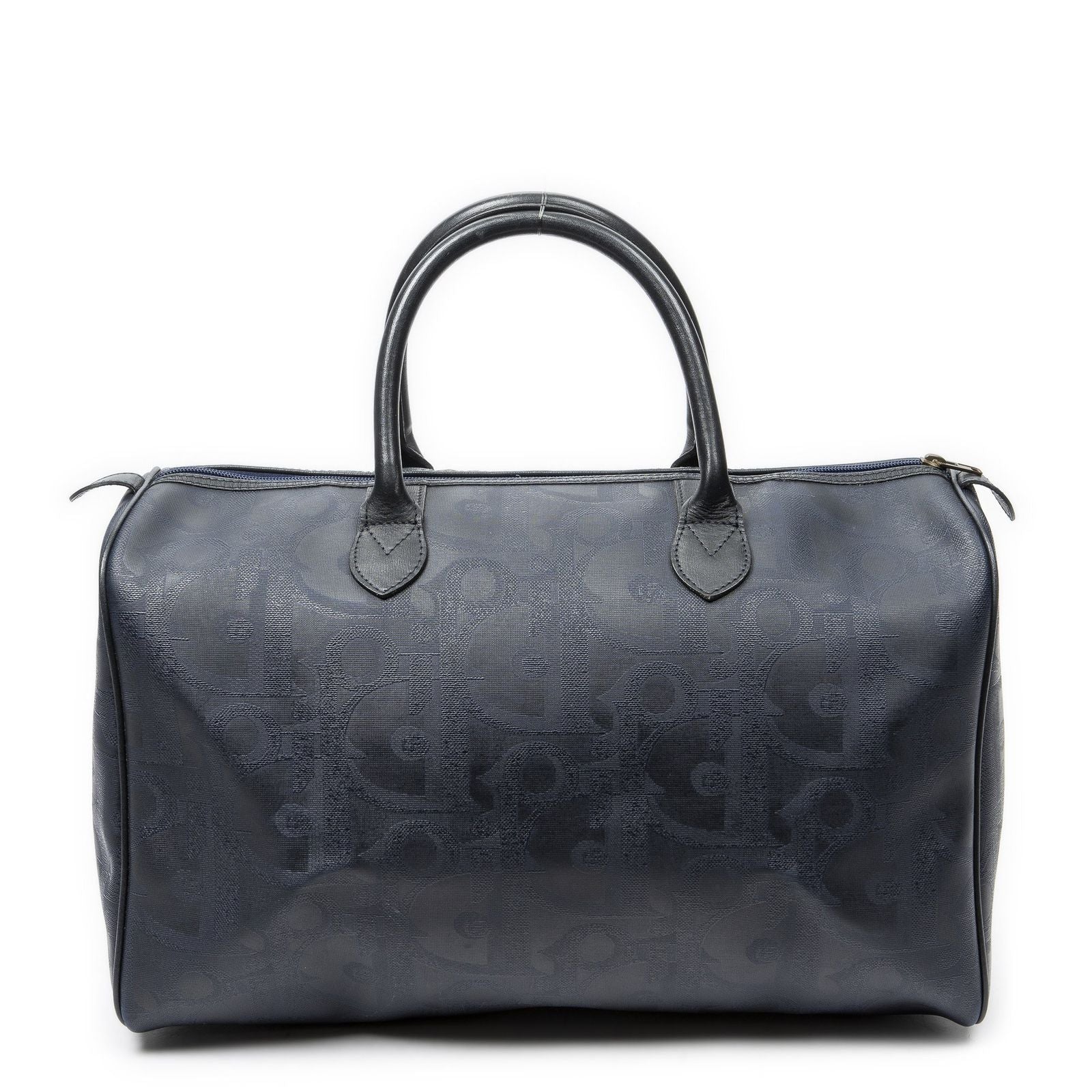 Dior Vintage Travel Boston Navy Trotter Pattern Canvas Shoulder — view 5