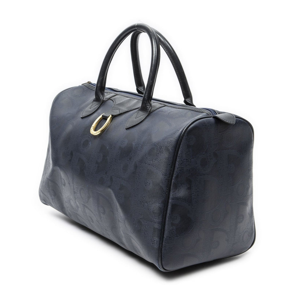Dior Vintage Travel Boston Navy Trotter Pattern Canvas Shoulder — view 2