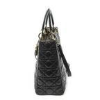 Dior Large Lady Dior Zip Black Canada Lambskin Leather Handbag — view 3