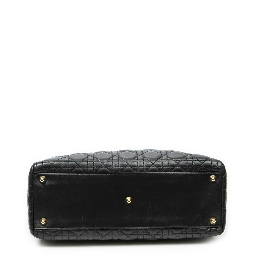 Dior Large Lady Dior Zip Black Canada Lambskin Leather Handbag — view 6